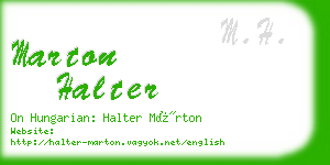 marton halter business card